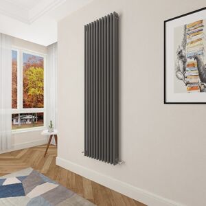 Aica Traditional Cast Iron Style Radiator Vertical 1800x560mm 3 Column Anthracite Aica Traditional Cast Iron Style Radiator Vertical 1800x560mm 3 Column Anthracite