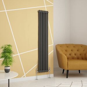 Plumb Galaxy Traditional Cast Iron Style Anthracite Double Vertical Radiator 1500 X 290mm Plumb Galaxy Traditional Cast Iron Style Anthracite Double Vertical Radiator 1500 X 290mm