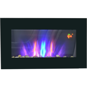 Homcom 1000w Wall Mounted Tempered Glass Electric Fireplace Heater Black Homcom 1000w Wall Mounted Tempered Glass Electric Fireplace Heater Black