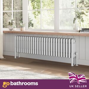 Go Bathrooms Traditional White Horizontal Radiator Quad Panel 4 Column 26 Bars 300 X 1190mm Go Bathrooms Traditional White Horizontal Radiator Quad Panel 4 Column 26 Bars 300 X 1190mm