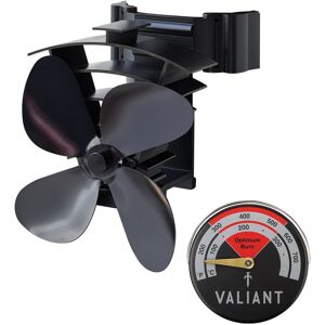 Valiant Stove Pipe Fan - Remora, Flue Pipe Mounted & Red Thermometer Bundle Valiant Stove Pipe Fan - Remora, Flue Pipe Mounted & Red Thermometer Bundle