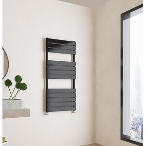 Aica Flat Panel Towel Rail Radiator Central Heating Rad Black 1200x600mm Aica Flat Panel Towel Rail Radiator Central Heating Rad Black 1200x600mm