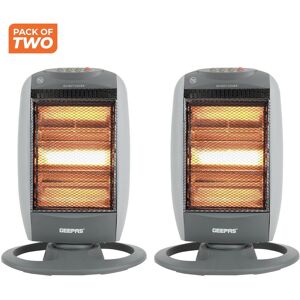 Geepas Halogen Heater Instant Heating Portable Quartz Heater 1200w Grey Pack Of 2 Geepas Halogen Heater Instant Heating Portable Quartz Heater 1200w Grey Pack Of 2