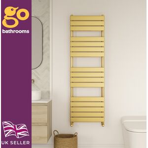 The Bath People Gold Towel Rail Brushed Gold Flat Panel Tall Bathroom Radiator 1600x500mm The Bath People Gold Towel Rail Brushed Gold Flat Panel Tall Bathroom Radiator 1600x500mm