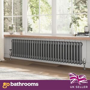 Go Bathrooms Grey Double Radiator Traditional Horizontal 2 Column Panel Rad 300 X 1370mm Go Bathrooms Grey Double Radiator Traditional Horizontal 2 Column Panel Rad 300 X 1370mm