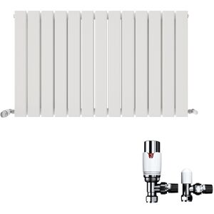 Ibathuk Horizontal Radiator Flat Slim Double Angled Valve White Panel Heater 600x988mm Ibathuk Horizontal Radiator Flat Slim Double Angled Valve White Panel Heater 600x988mm