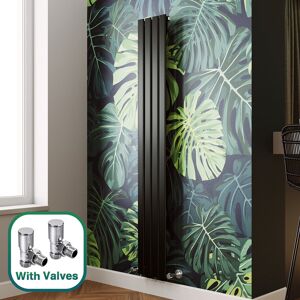 Elegant Vertical Radiator Flat Panel Black Tall Upright Single Rad 1800x272mm With Valve Elegant Vertical Radiator Flat Panel Black Tall Upright Single Rad 1800x272mm With Valve