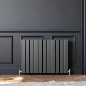 Elegant Anthracite Horizontal Designer Radiator 600 X 836 Mm Double Flat Panel Rads Elegant Anthracite Horizontal Designer Radiator 600 X 836 Mm Double Flat Panel Rads