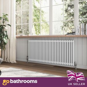 Go Bathrooms Traditional White Horizontal Radiator Double Panel 2 Column 30 Bars 600 X 1370mm Go Bathrooms Traditional White Horizontal Radiator Double Panel 2 Column 30 Bars 600 X 1370mm