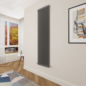 Aica Traditional Cast Iron Style Radiator Vertical 1800x470mm 2 Column Anthracite Aica Traditional Cast Iron Style Radiator Vertical 1800x470mm 2 Column Anthracite