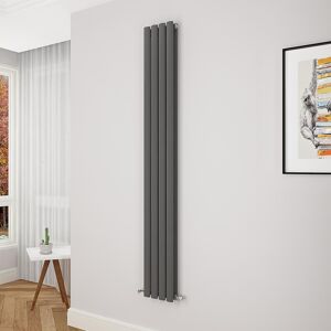 Aica Oval Column Radiator Vertical Central Heating Rad 1800x236mm Double Anthracite Aica Oval Column Radiator Vertical Central Heating Rad 1800x236mm Double Anthracite