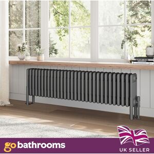 Go Bathrooms Traditional Grey Horizontal Radiator Quad Panel 4 Column 30 Bars 400 X 1370mm Go Bathrooms Traditional Grey Horizontal Radiator Quad Panel 4 Column 30 Bars 400 X 1370mm
