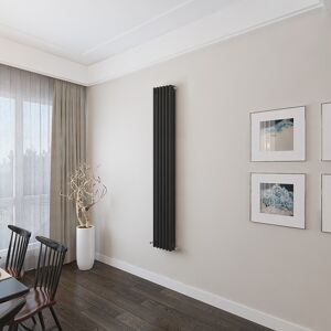 Aica Traditional Cast Iron Style Radiator Vertical 1800x290mm 3 Column Black Aica Traditional Cast Iron Style Radiator Vertical 1800x290mm 3 Column Black