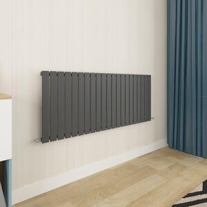 Aica Flat Panel Radiator Horizontal Central Heating Rad 600x1428mm Single Anthracite Aica Flat Panel Radiator Horizontal Central Heating Rad 600x1428mm Single Anthracite