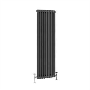Plumb Galaxy Traditional Cast Iron Style Anthracite Double Vertical Radiator 1500 X 470mm Plumb Galaxy Traditional Cast Iron Style Anthracite Double Vertical Radiator 1500 X 470mm