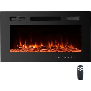 Stoves 30'' Wall-Mounted Electric Fireplace Led Flame Effect Timer Remote Home Heater Stoves 30'' Wall-Mounted Electric Fireplace Led Flame Effect Timer Remote Home Heater