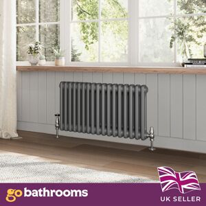 Go Bathrooms Grey Double Radiator Traditional Horizontal 2 Column Panel Rad 400 X 785mm Go Bathrooms Grey Double Radiator Traditional Horizontal 2 Column Panel Rad 400 X 785mm