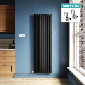 Elegant Vertical Radiator Double Flat Panel Tall Upright Black Rad 1800x544mm With Valve Elegant Vertical Radiator Double Flat Panel Tall Upright Black Rad 1800x544mm With Valve