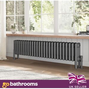 Go Bathrooms Traditional Grey Horizontal Radiator Quad Panel 4 Column 26 Bars 300 X 1190mm Go Bathrooms Traditional Grey Horizontal Radiator Quad Panel 4 Column 26 Bars 300 X 1190mm