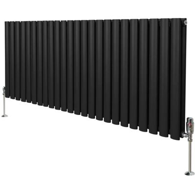 MonsterShop - Black Oval Column Radiator & Thermostatic Valve Set MonsterShop - Black Oval Column Radiator & Thermostatic Valve Set