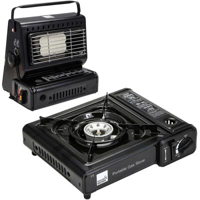 Taylor 2pc Camping Set - Portable Gas Stove Cooker And 1.3kw Heater Fishing Outdoor New Taylor 2pc Camping Set - Portable Gas Stove Cooker And 1.3kw Heater Fishing Outdoor New