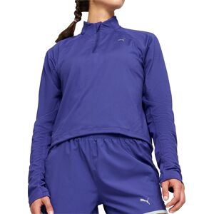 Puma Run Cloudspun Womens Running Top Blue Long Sleeve Half Zip Jogging Jersey Puma Run Cloudspun Womens Running Top Blue Long Sleeve Half Zip Jogging Jersey