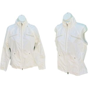 New Vintage Nike + Women'S Reflective Rain Jacket Converts To Gilet White M New Vintage Nike + Women'S Reflective Rain Jacket Converts To Gilet White M