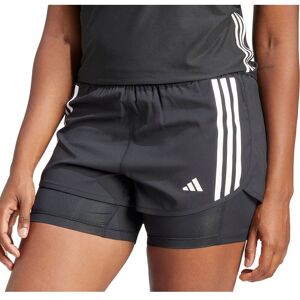 adidas Own The Run 3 Stripes Womens Running Shorts Black 2 In 1 Twin Short adidas Own The Run 3 Stripes Womens Running Shorts Black 2 In 1 Twin Short