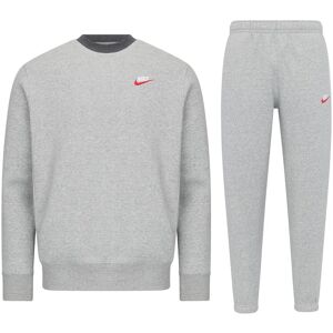 Nike Sportswear Club Fleece Men'S Tracksuit Grey Crew Neck Sweatshirt & Joggers Nike Sportswear Club Fleece Men'S Tracksuit Grey Crew Neck Sweatshirt & Joggers