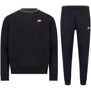 Nike Sportswear Club Fleece Men'S Tracksuit Black Crew Neck Sweatshirt & Joggers Nike Sportswear Club Fleece Men'S Tracksuit Black Crew Neck Sweatshirt & Joggers