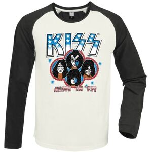 Kiss Alive In 77 Vintage White / Charcoal Xx Large Baseball Jersey Kiss Alive In 77 Vintage White / Charcoal Xx Large Baseball Jersey