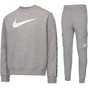 Nike Sportswear Fleece Tracksuit – Grey Crew Neck Sweatshirt & Cargo Pants Set Nike Sportswear Fleece Tracksuit – Grey Crew Neck Sweatshirt & Cargo Pants Set