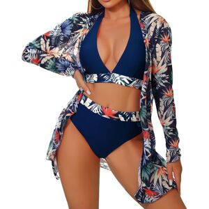 Terodaco 3 Piece Womens Bikini Sets Halter Neck Removable Padded Swimming Costume Women Terodaco 3 Piece Womens Bikini Sets Halter Neck Removable Padded Swimming Costume Women