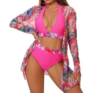 Terodaco 3 Piece Womens Bikini Sets Halter Neck Removable Padded Swimming Costume Women Terodaco 3 Piece Womens Bikini Sets Halter Neck Removable Padded Swimming Costume Women