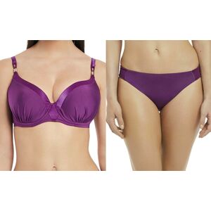 Fantasie Rio Bueno Bikini Set Size 32f S Purple Gathered Full Cup Mid Rise Brief Fantasie Rio Bueno Bikini Set Size 32f S Purple Gathered Full Cup Mid Rise Brief