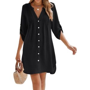 Women Beach Cover Ups V Neck Button Down Swimsuit Coverup Swimwear Bathing6178 Women Beach Cover Ups V Neck Button Down Swimsuit Coverup Swimwear Bathing6178