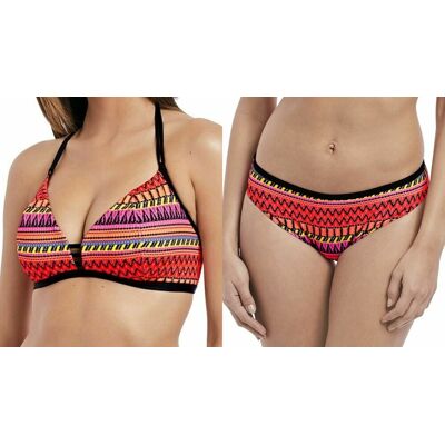 Freya Bikini Set Way Out West 34f S Sunset Padded Triangle Halter Classic Brief Freya Bikini Set Way Out West 34f S Sunset Padded Triangle Halter Classic Brief