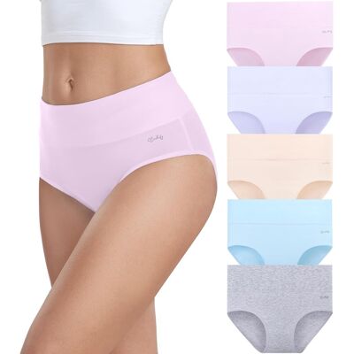 Coskefy Underwear Women, High Waisted Cotton Knickers Ladies Full Briefs Soft P Coskefy Underwear Women, High Waisted Cotton Knickers Ladies Full Briefs Soft P