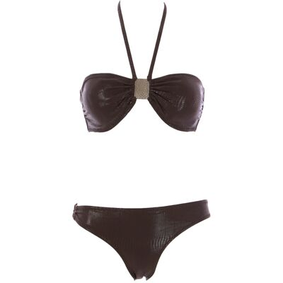 Naila Women'S Brown Agra Bandeau Bikini Set Abrw New Naila Women'S Brown Agra Bandeau Bikini Set Abrw New