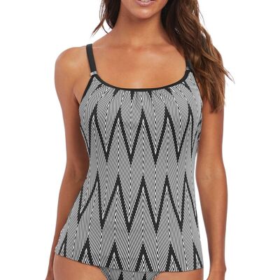Fantasie Swimwear Geneva Underwired Scoop Neck Tankini Top Black/white 6594 Fantasie Swimwear Geneva Underwired Scoop Neck Tankini Top Black/white 6594