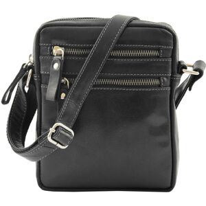 A1 Fashion Goods Luxury Black Leather Unisex Cross Body Flight Bag Multi Zip Pockets Small Pouch A1 Fashion Goods Luxury Black Leather Unisex Cross Body Flight Bag Multi Zip Pockets Small Pouch