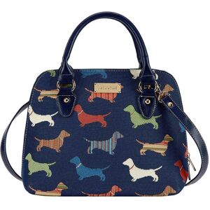 Signare Dachshund Convertible Handbag Shoulder Crossbody Travel Blue Sausage Dog Womens Signare Dachshund Convertible Handbag Shoulder Crossbody Travel Blue Sausage Dog Womens