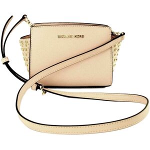 Michael Kors Crossbody Pink Shoulder Bag Small Top Zip Gold Tone Studded Selma Michael Kors Crossbody Pink Shoulder Bag Small Top Zip Gold Tone Studded Selma