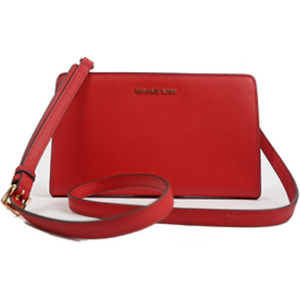 Michael Kors Jet Set Saffiano Leather Convertible Crossbody Bag/clutch In Red Michael Kors Jet Set Saffiano Leather Convertible Crossbody Bag/clutch In Red