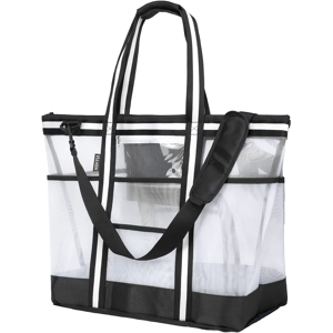 Does Not Apply 42l Extra Large Mesh Beach Bag. 9 Pockets Top Zip Tote Bag Shoulder Bag Does Not Apply 42l Extra Large Mesh Beach Bag. 9 Pockets Top Zip Tote Bag Shoulder Bag