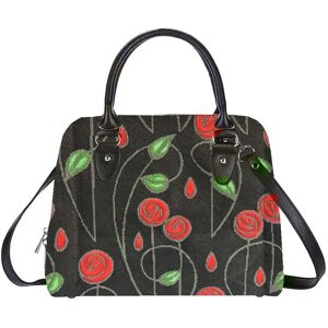 Signare Macintosh Simple Rose Black Art Tapestry Convertible Shoulder Grab Bag Signare Macintosh Simple Rose Black Art Tapestry Convertible Shoulder Grab Bag