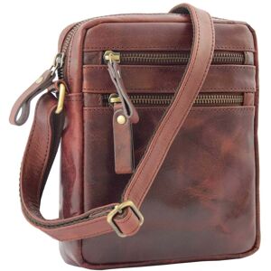 A1 Fashion Goods Luxury Brown Leather Unisex Cross Body Flight Bag Multi Zip Pockets Small Pouch A1 Fashion Goods Luxury Brown Leather Unisex Cross Body Flight Bag Multi Zip Pockets Small Pouch