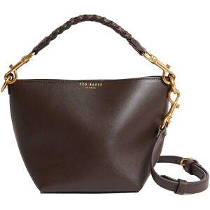 Ted Baker Womens Wavely Plaited Handle Small Bucket Tote Bag - Chocolate Brown Ted Baker Womens Wavely Plaited Handle Small Bucket Tote Bag - Chocolate Brown