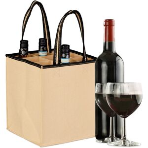 Relaxdays 9x Bottle Carrier Wine Crate Portable Bottle Tote Beverage Carrier Beige Relaxdays 9x Bottle Carrier Wine Crate Portable Bottle Tote Beverage Carrier Beige