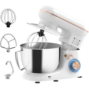 Homcom Electric Stand Mixer, 4.5l Food Mixer With Dough Hook, Whisk, White Homcom Electric Stand Mixer, 4.5l Food Mixer With Dough Hook, Whisk, White